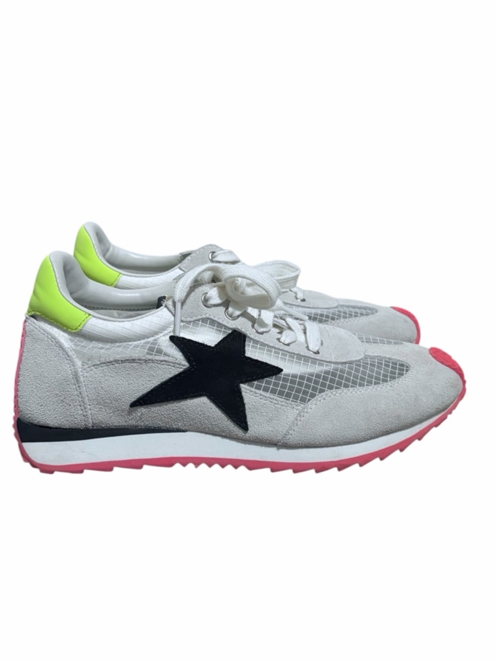 Vintage Havana Shooter 12 Star Sneakers Women’s 7.5 White Suede Neon Pink